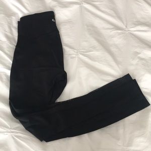 Black lulu lemon train times pants